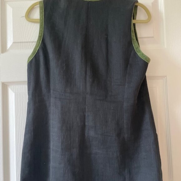 Elegant vintage riding vest in black linen by WAEVER. A rare find! M - Picture 5 of 6